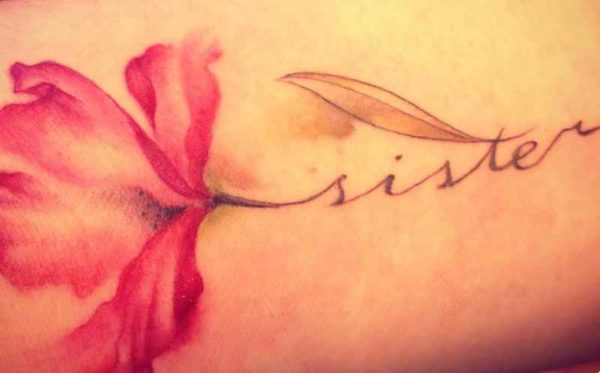 Tattoo flowers and name
