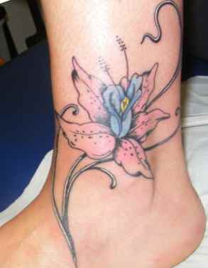 Tattoo flower on ankle