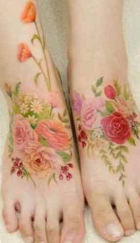 Flower tattoo on both arms