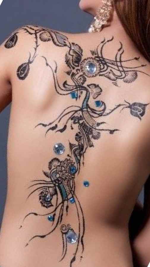 Flower tattoo in Indian style