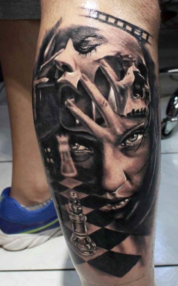 Tattoo for men on leg