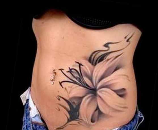 Flower tattoo designs on stomach