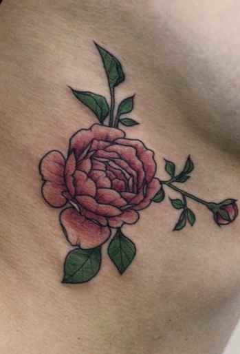 Flower tattoo designs ribs