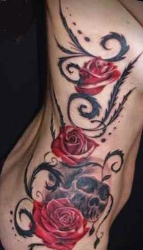 Flower tattoo in side
