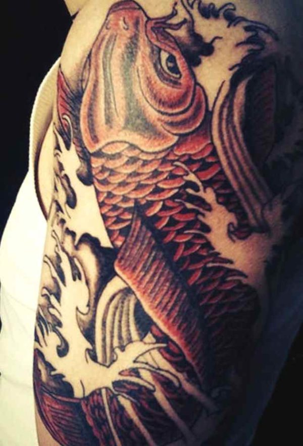 Koi fish tattoo forearm