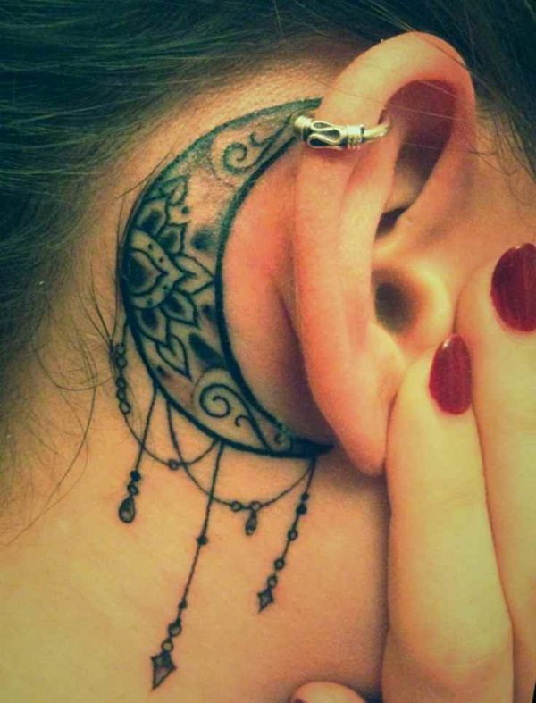 Henna tattoo designs behind ear