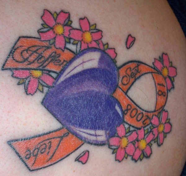 Breast cancer tattoos with hearts