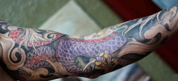 Tattoo sleeve Japanese dragon