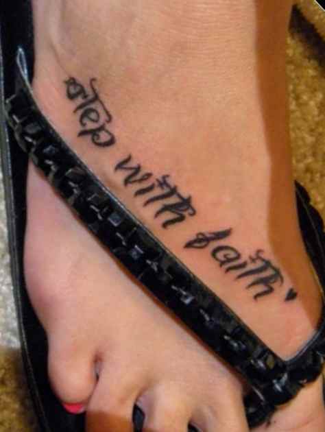 Faith on Foot Tattoo