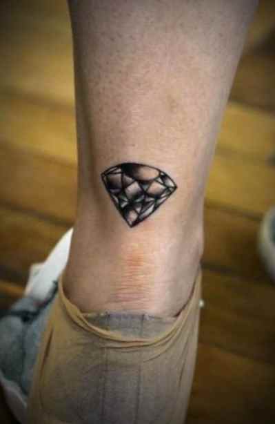 Diamond ankle tattoo