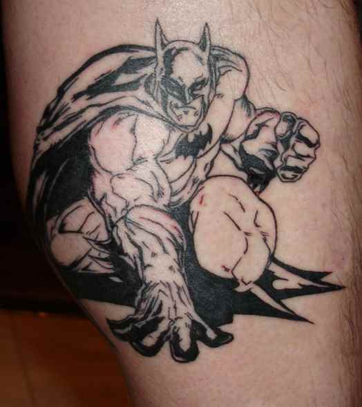 Batman ankle tattoo