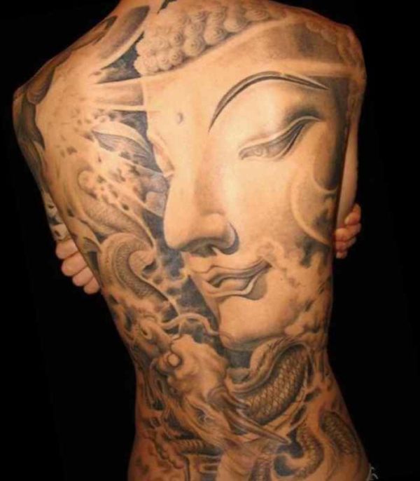 Buddha tattoo girls back