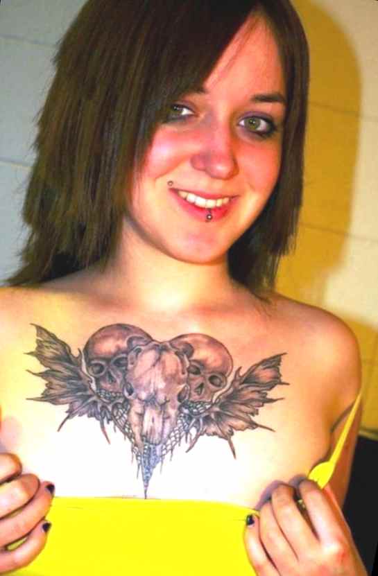 Woman chest tattoos for family