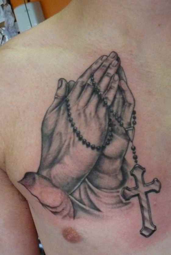 Christian tattos for men praying hands