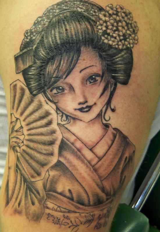 Cool geisha tattoo