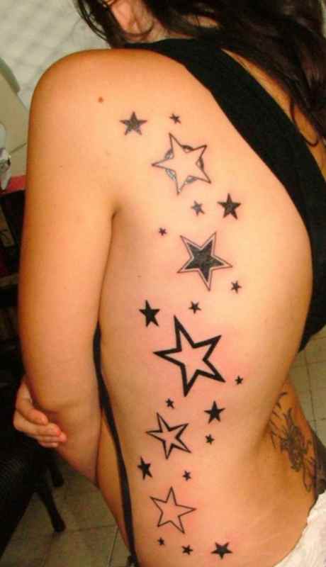 Feminine girly star tattoos