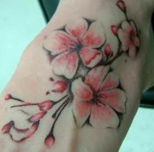 Flowers ankle tattoo