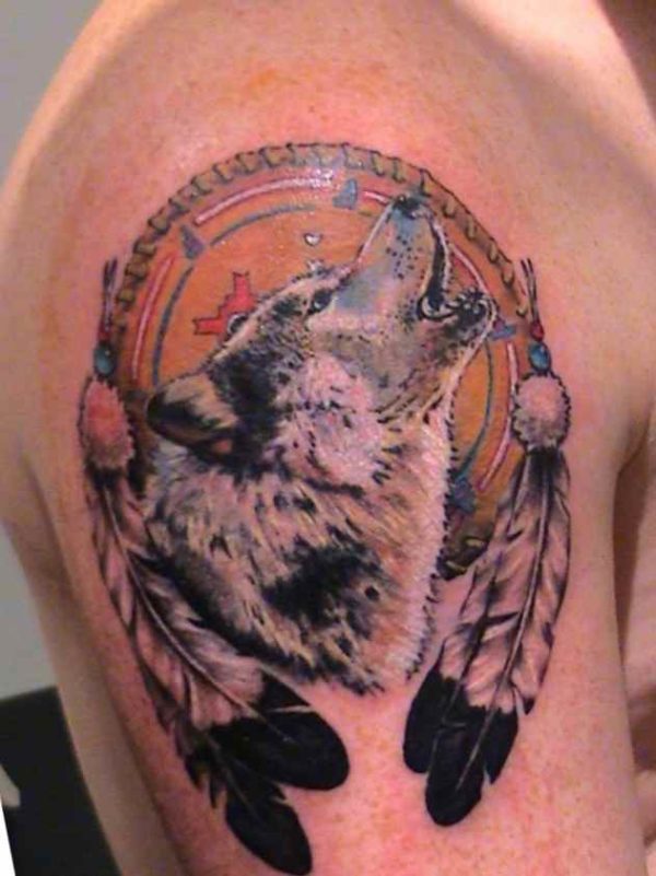 Wolf dreamcatcher tattoo meaning