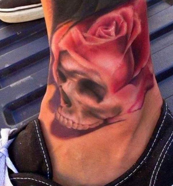 Trainers skull and rose tattoo